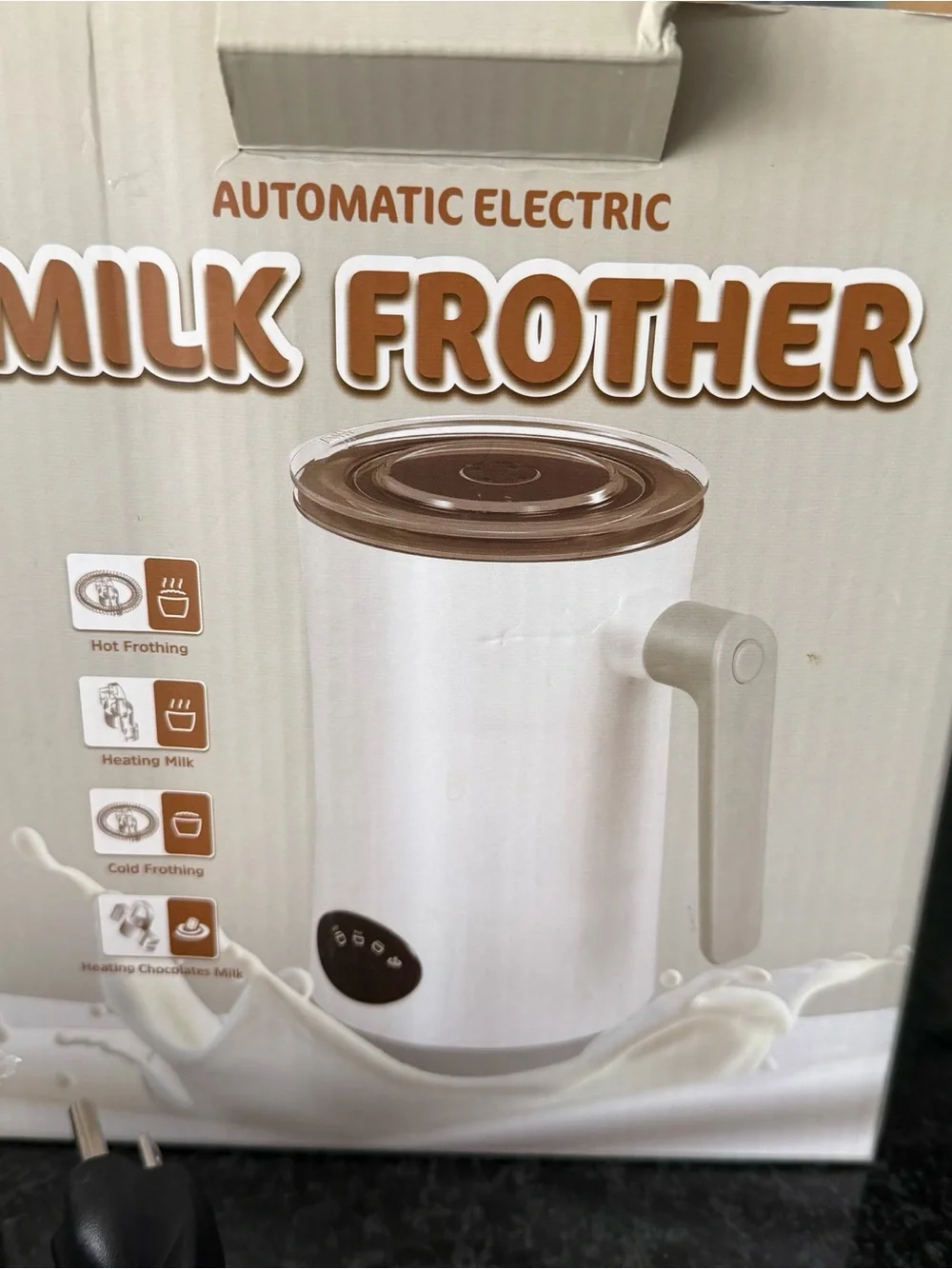 White Automatic Electric Milk Frother